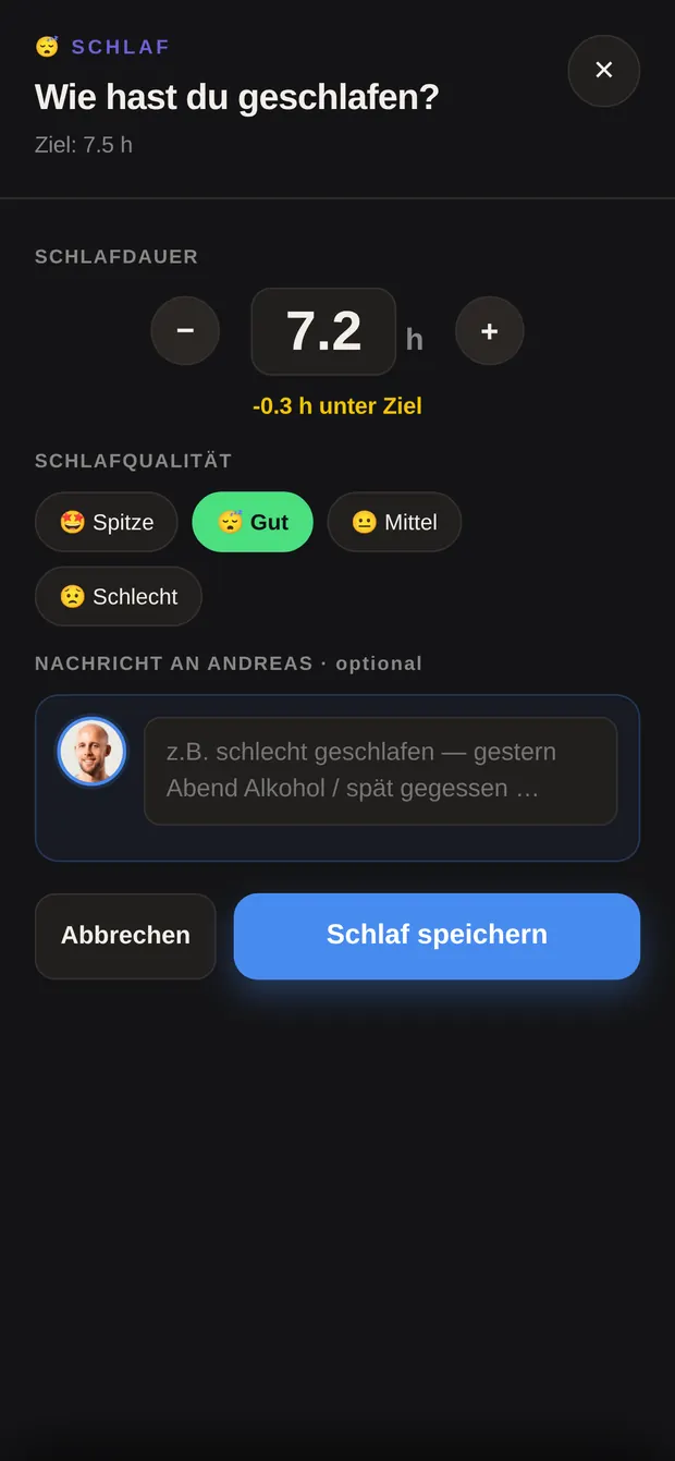Fenster Schlaf mit Dauer und den vier Qualitätsstufen