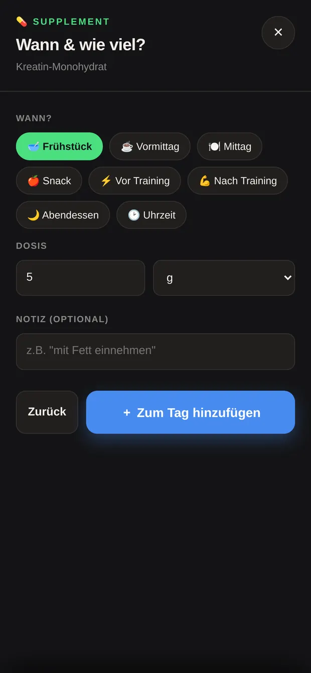 Dritter Schritt: Zeitpunkt und Dosis festlegen