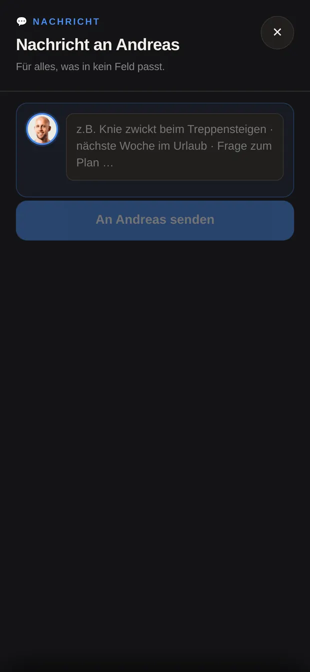 Nachrichtenfeld mit eingetipptem Text