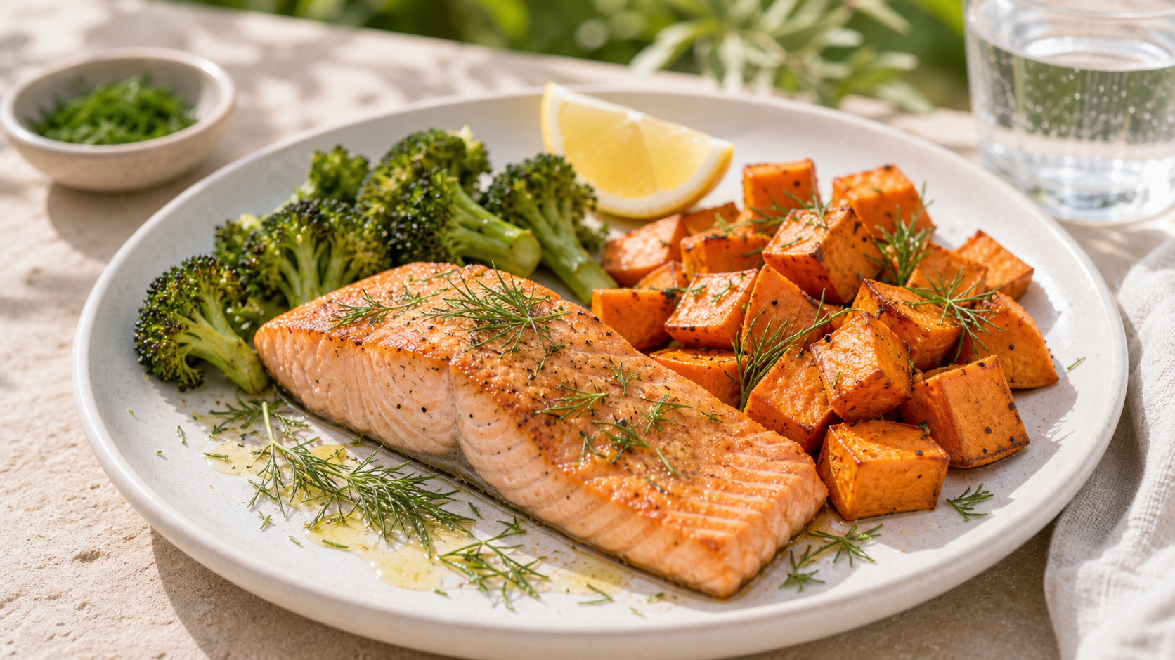 Gebratener Lachs mit Süßkartoffel - ThriveZone Meal