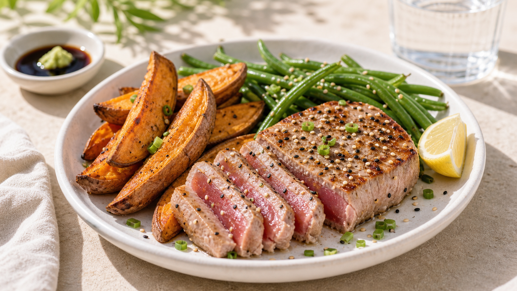 Gegrillter Thunfisch mit Süßkartoffel - ThriveZone Meal