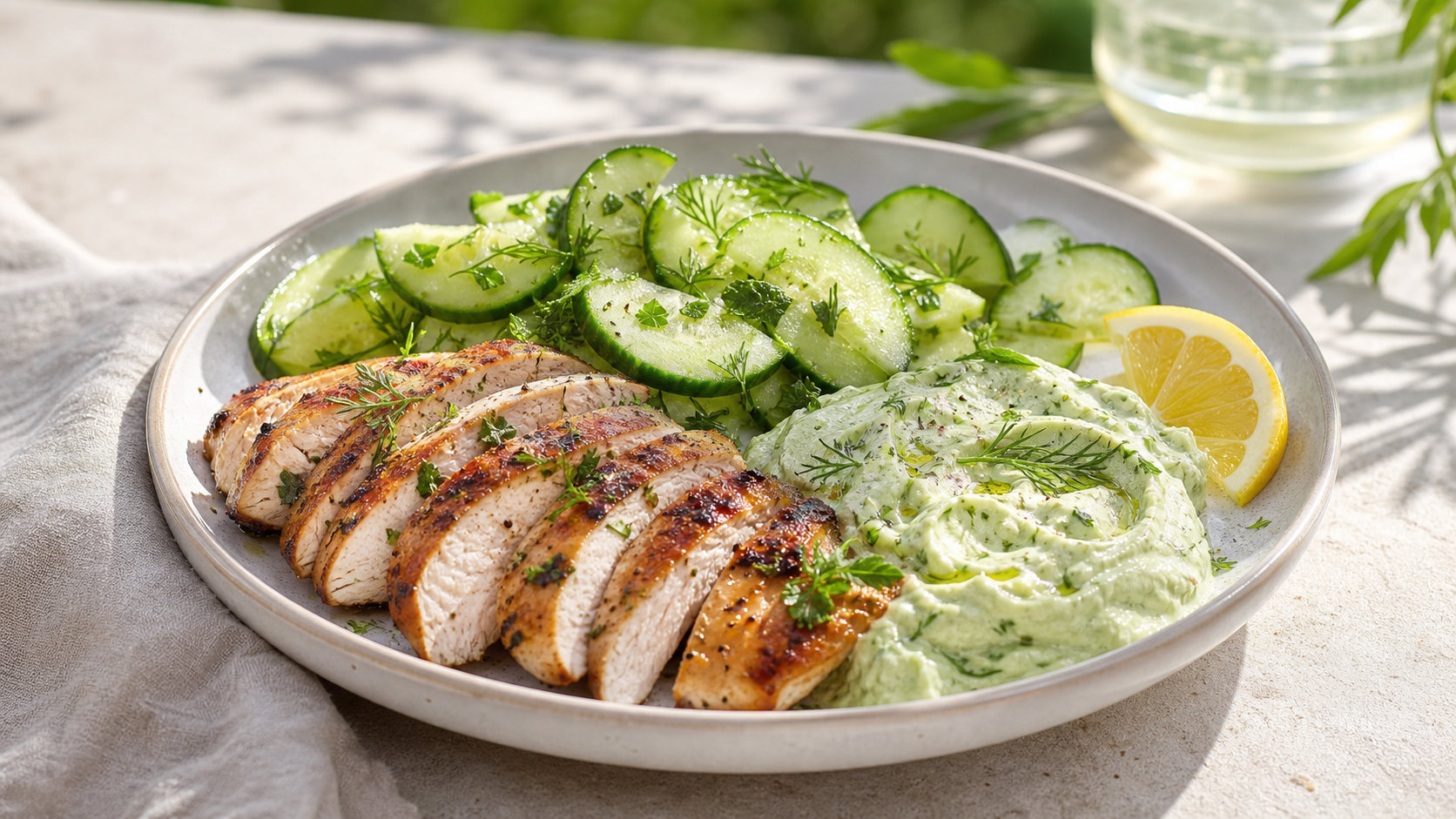 Hähnchen-Gurke mit Avocado-Quark - ThriveZone Meal