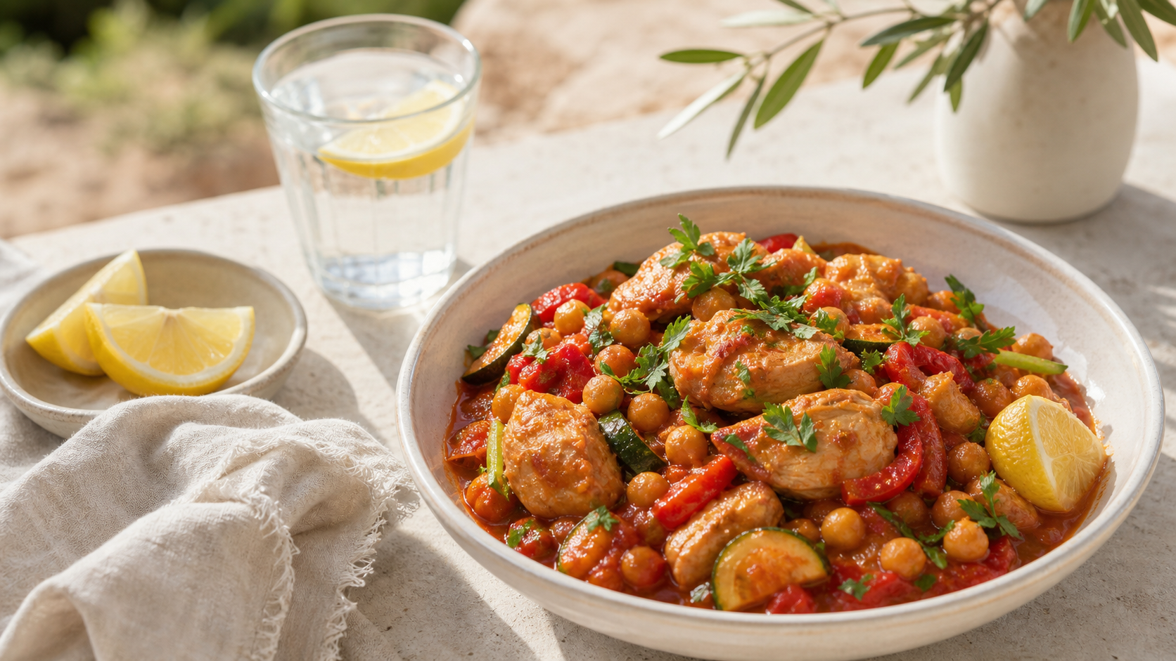 Hähnchen-Kichererbsen-Tagine - ThriveZone Meal