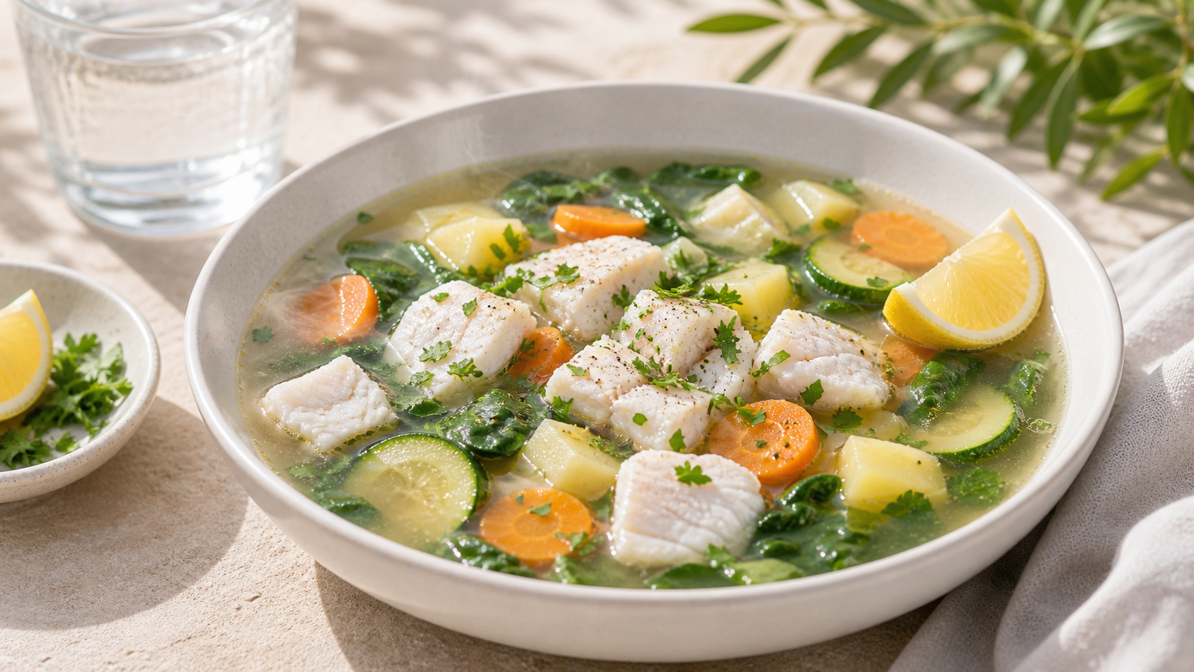 Knochenbrühe-Suppe mit Fisch - ThriveZone Meal