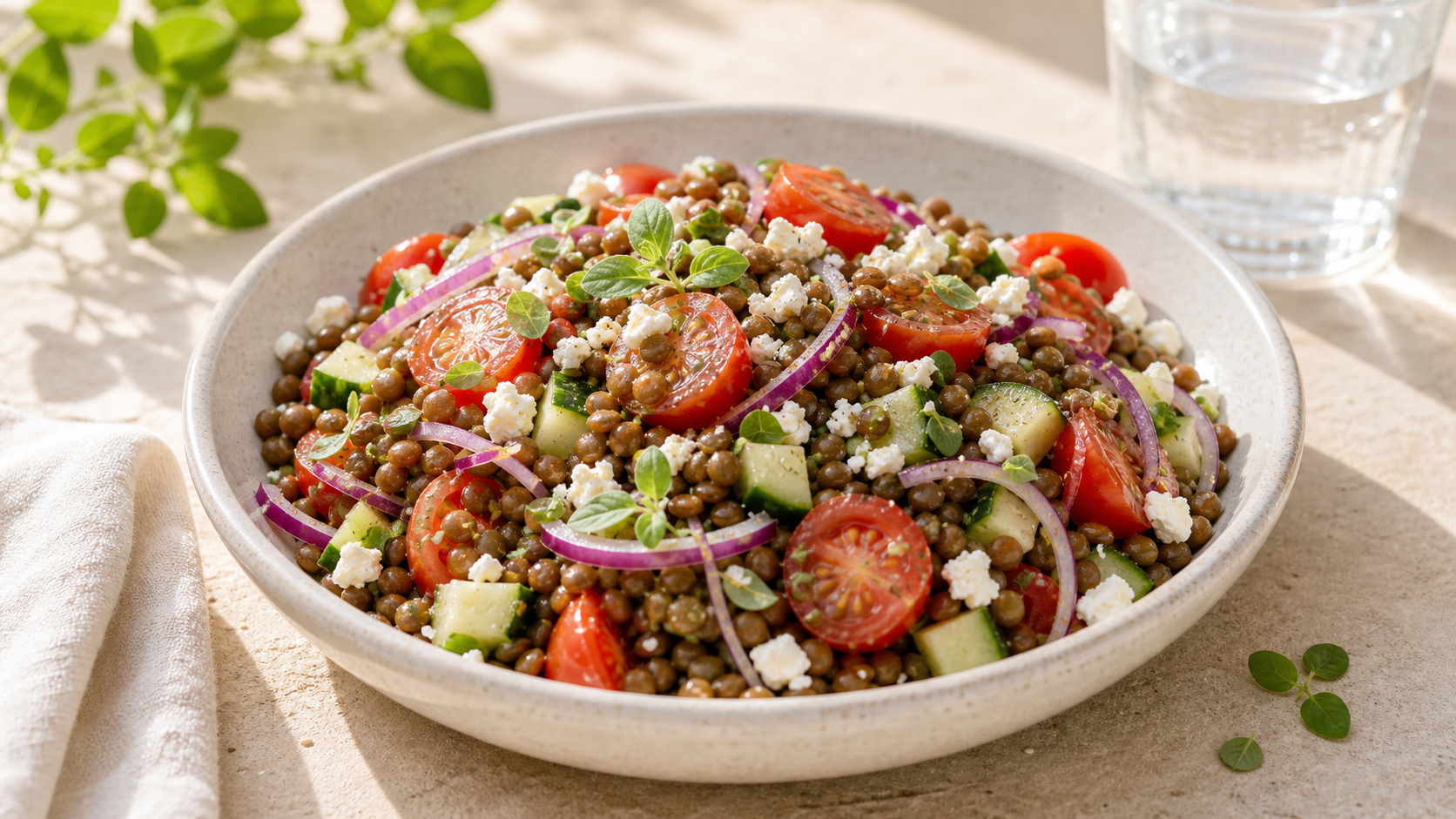 Mediterraner Linsensalat - ThriveZone Meal
