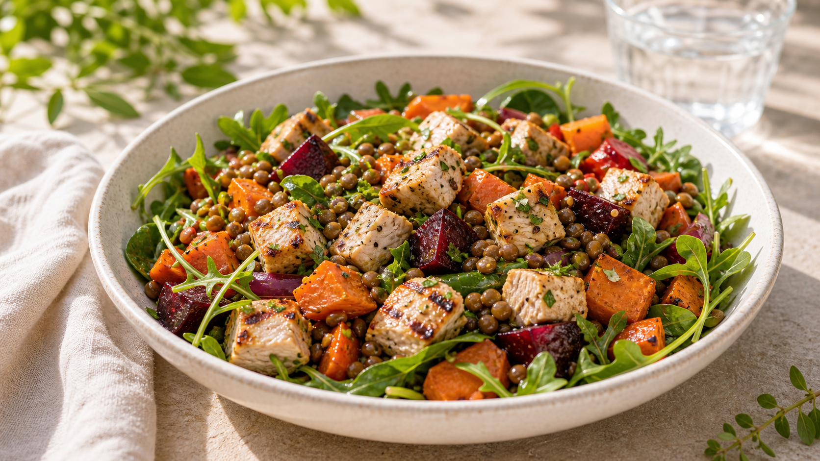 Linsen-Hähnchen-Salat - ThriveZone Meal